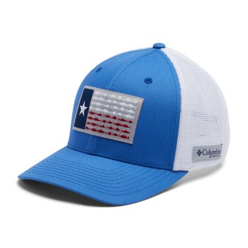 Columbia PFG Mesh Fish Flag Ball -Texas, Gorras Azules Blancos Para Hombre | 648905-ZWM